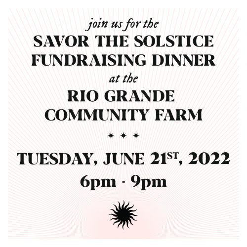 Seat At Savor The Solstice Fundraising Dinner Rio Grande Community Farm