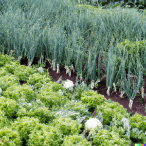 Aliums and Lettuce—generated by DAL-E AI