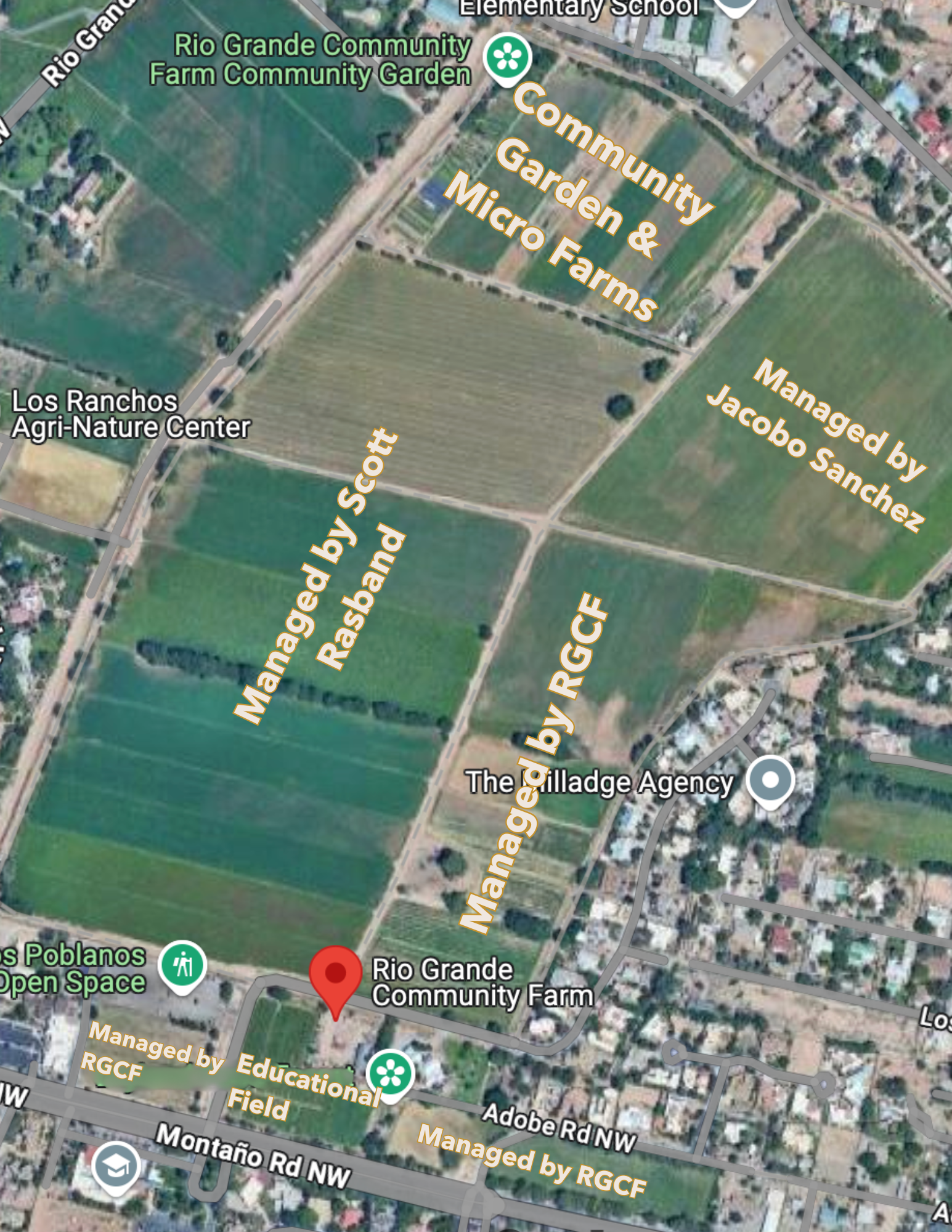 Map of the layout of the farm property